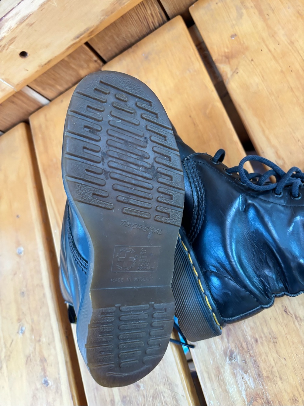 Vintage 90s Dr. Martens 1460 Made in England Black Leather Boots size UK 3/US 5 - Picture 6 of 14